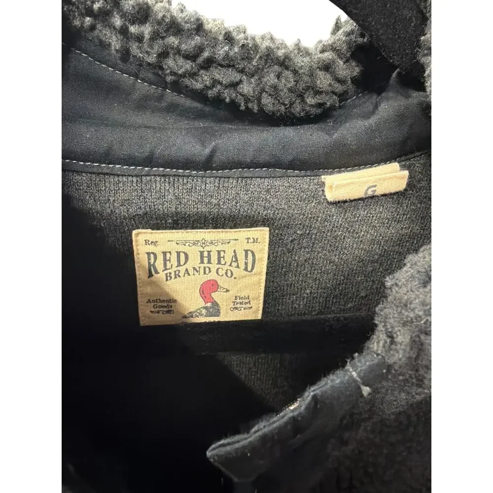 RedHead Sherpa Pullover Gray Snap Neck Cozy Outdoor Fleece Large - Picture 4 of 5